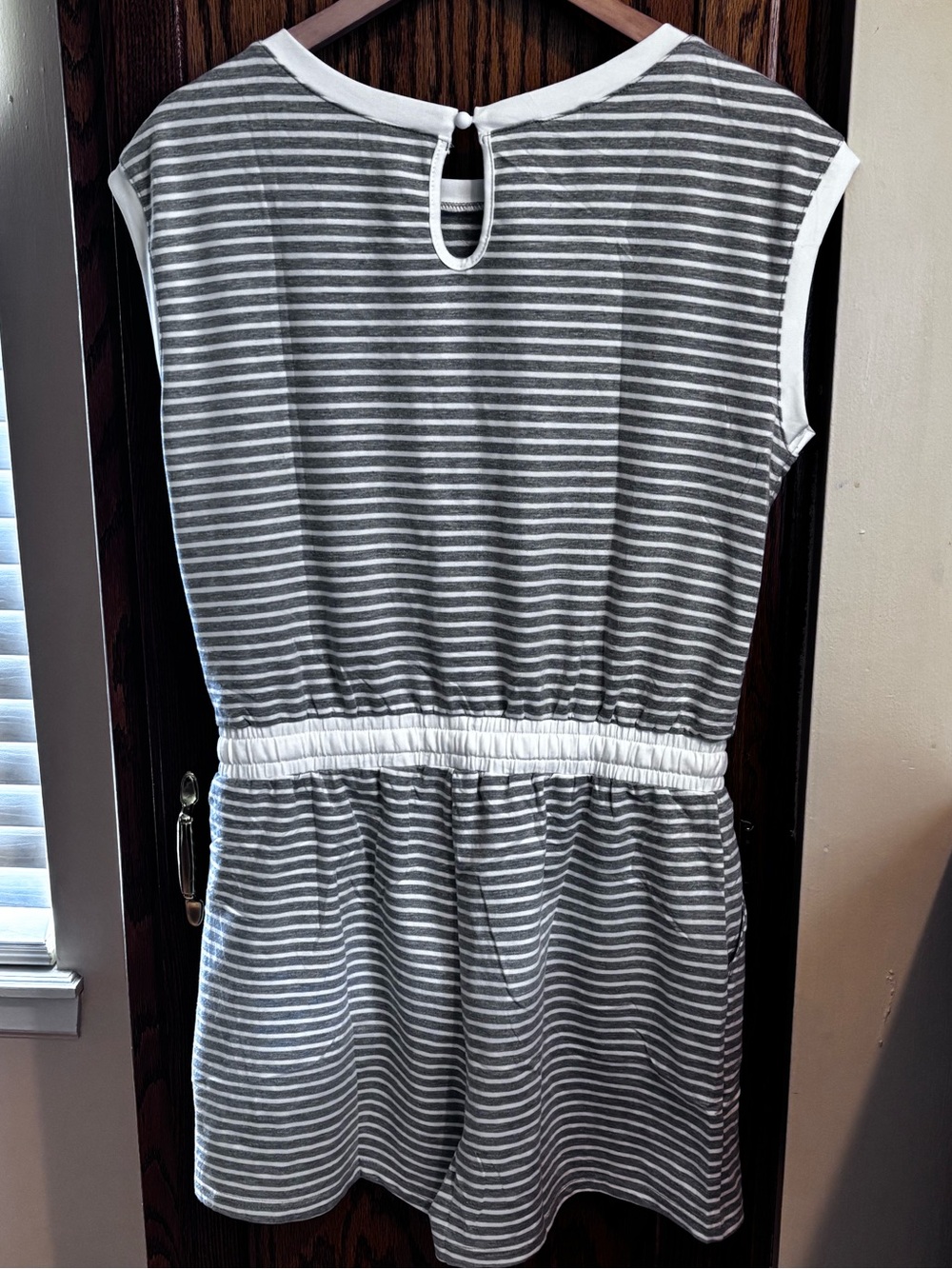 Dokotoo Rompers One Piece Short Jumpsuits Striped Grey & White Size Medium - Picture 5 of 10